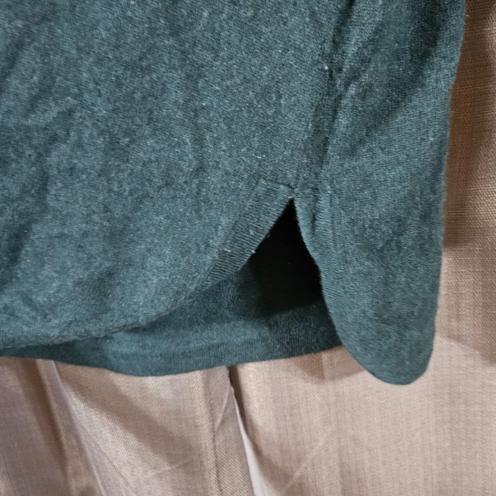 Lands End Womens 100% Cashmere V-Neck Tunic Sweater Teal Green 506411 M 10-12 - Picture 6 of 7